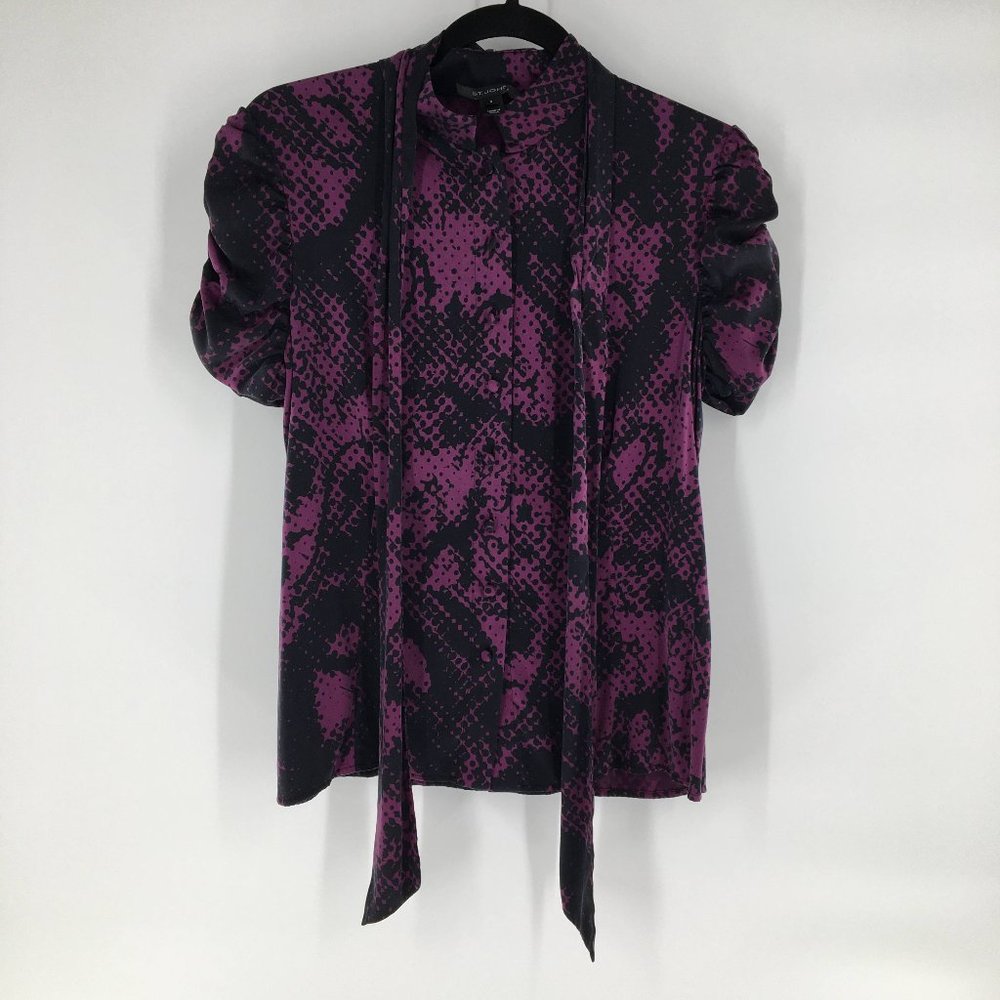 ST. JOHN Tie Neck Blouse (W2-149) ⁂